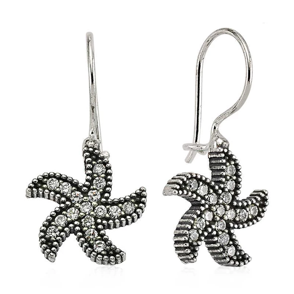 Gümüş Deniz Yıldızı Sallantılı Küpe SL2116 ürün görseli 1