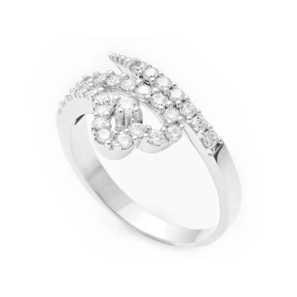Gümüş Kalpli Bayan Yüzük  SL2558 ürün görseli 1