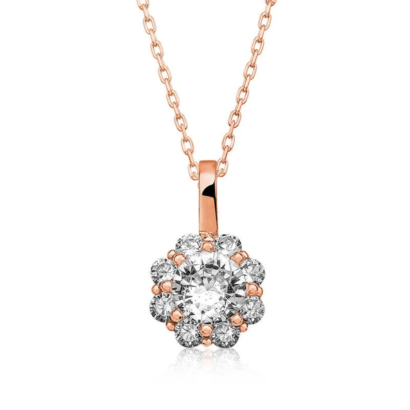 Gümüş Rose Çiçek Kolye SL2784 - Resim 2