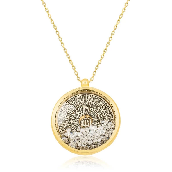 Gümüş Gold Esmaül Hüsna Bayan Kolye  SL3010 ürün görseli 1