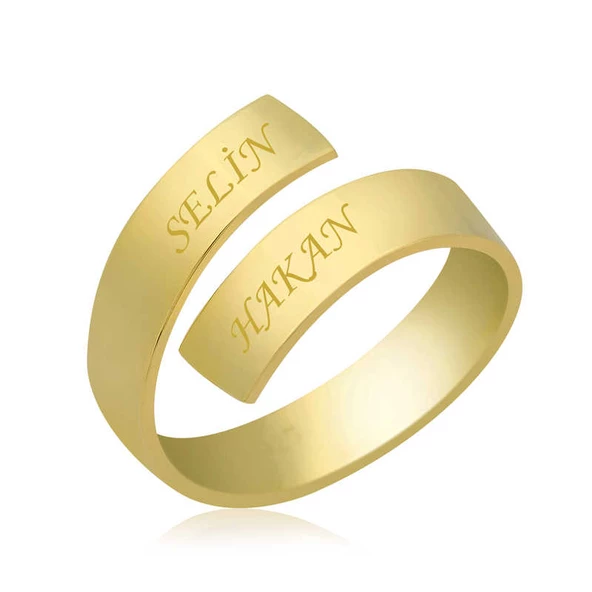 Gümüş Gold Aşk Sarmalı İsimli Yüzük SL3166 ürün görseli 1