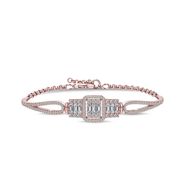 ​Gümüş Rose Baget Bayan Bileklik - Resim 2