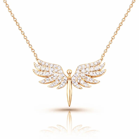 Gümüş Rose Mikail Meleği Bayan Kolye  SL4091 - Resim 4