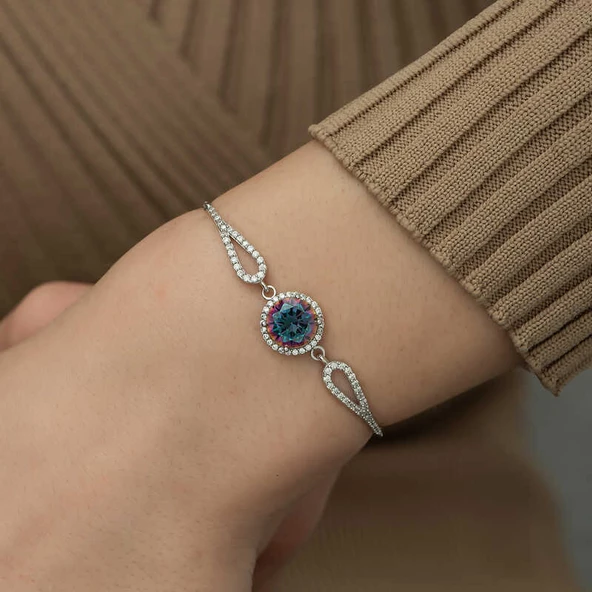Gümüş Mistik Topaz Bileklik SL3830 - Resim 3