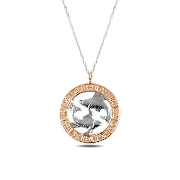 Gümüş Rose Balık Burcu Kolye SL3668 ürün görseli 1