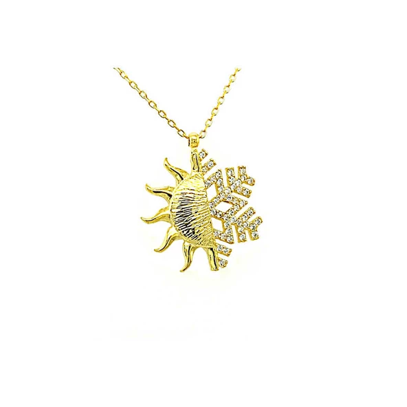 Gümüş Gold Güneş Kartanesi Bayan Kolye SL4330 ürün görseli 1