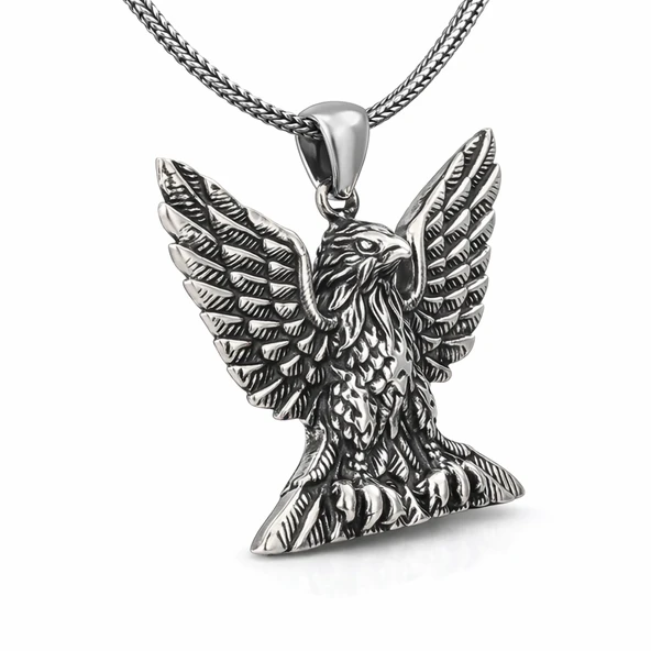 Gümüş Kartal Erkek Kolye  SL4358 - Resim 5