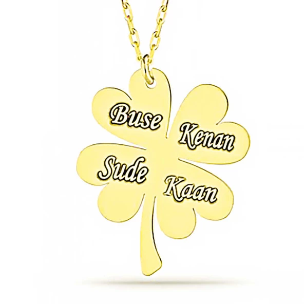 Gümüş Gold Dört Yaprak İsimli Yonca Bayan kolye SL4221 ürün görseli 1