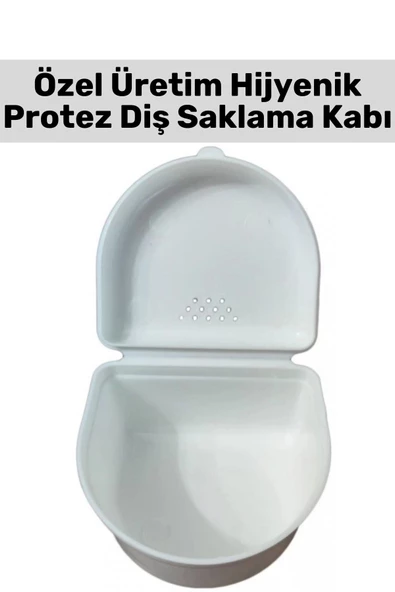 Yüksek Kaliteli Koku Bakteri Oluşumu Önleyici Delikli Kapak Hijyenik Protez Diş Saklama Kabı 4 Adet ürün görseli 1