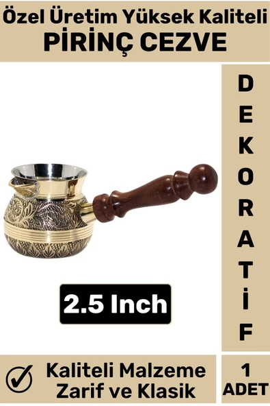 Yüksek Kaliteli Isı İletkenli Kolay Temizlenir Estetik Dekoratif Türk Kahvesi Pirinç Cezve 2.5 Inch ürün görseli 1