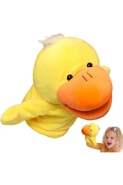 Ördek El Kuklası Çalışan Ağızlı Çocuk Peluş El Kuklaları ürün görseli 1