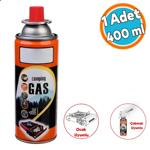 Kamp Gazı Bütan Propan Gaz Tüpü Portatif Ocak Kartuşu Tek kullanımlık Pürmüz 400 ml 1 Adet ürün görseli 1