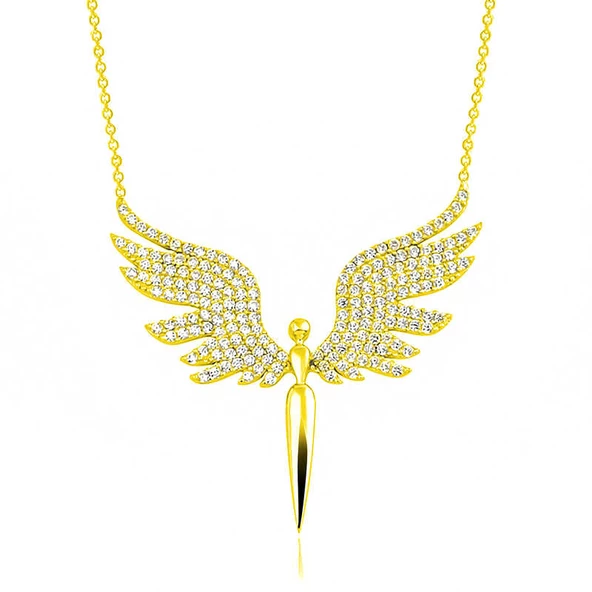 Gümüş Gold Mikail Meleği Kadın Kolye SL4738 ürün görseli 1