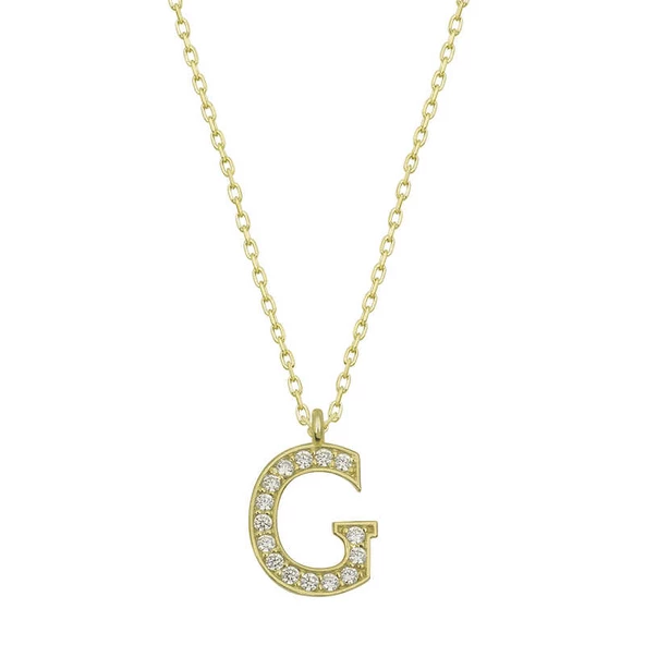 Gümüş Gold G Harfi Kadın Kolye SL4761 ürün görseli 1