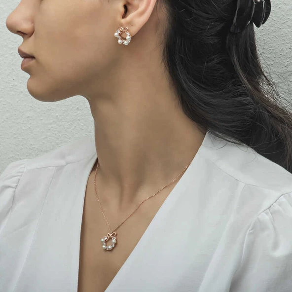 Gümüş İnci Kurdele Kadın Set SL4649 - Resim 8