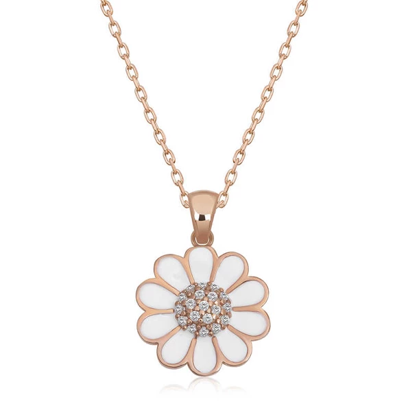 Gümüş Rose Papatya Kadın Kolye SL4788 ürün görseli 1