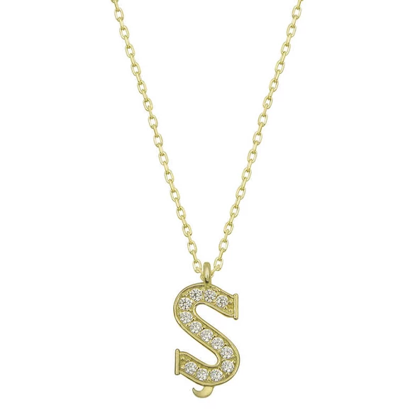 ​Gümüş Gold Ş Harfi Kadın Kolye SL4775 ürün görseli 1