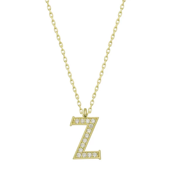 Gümüş Gold Z Harfi Kadın Kolye SL4782 ürün görseli 1