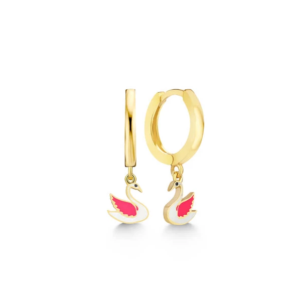 Gümüş Gold Kuğu Sallantılı Kadın Küpe SL5464 ürün görseli 1