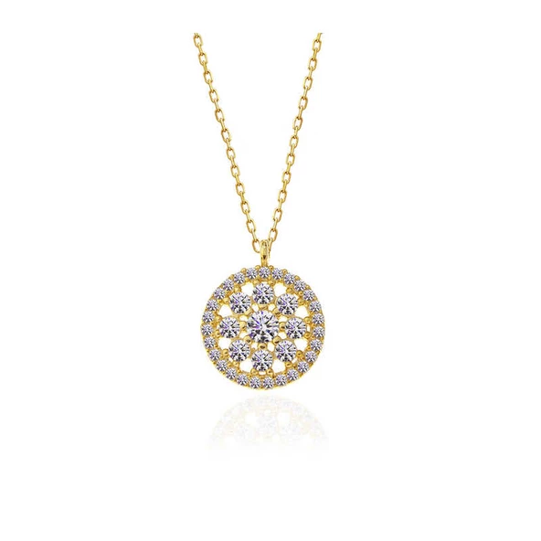 ​Gümüş Gold Çiçek Kadın Kolye  SL5484 ürün görseli 1