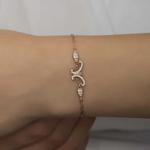​Gümüş Rose Kelebek Kadın Bileklik SL5199 ürün görseli 1