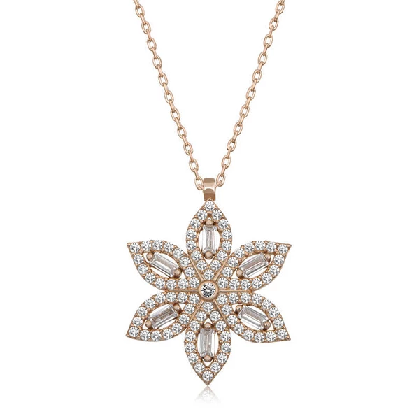 Gümüş Rose Nergiz Çiçeği Kadın Kolye SL4955 ürün görseli 1