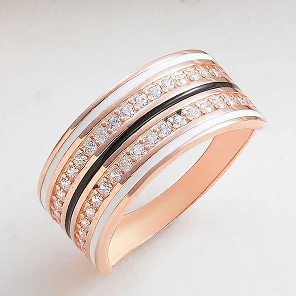 Gümüş Rose Zirkon Taşlı Kadın Yüzük  SL6202 ürün görseli 1