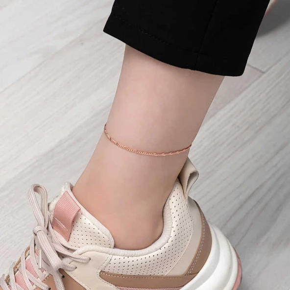 Gümüş Rose Kalemli Halhal SL6075 - Resim 2
