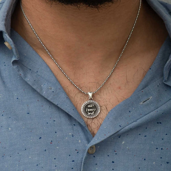 Gümüş Mühr-ü Şerif Kolye SL5995 - Resim 9