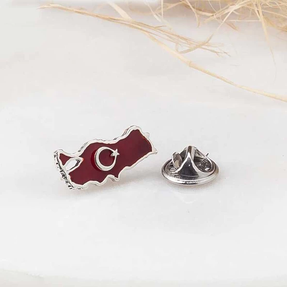 Gümüş Türkiye Haritası Rozet ürün görseli 1