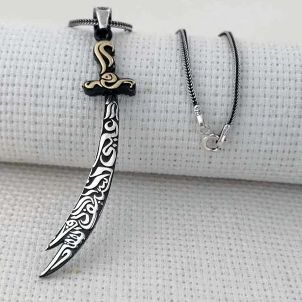 Gümüş Zülfikar Erkek Kolye SL6932 - Resim 6
