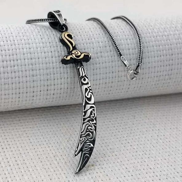 Gümüş Zülfikar Erkek Kolye SL6932 - Resim 12