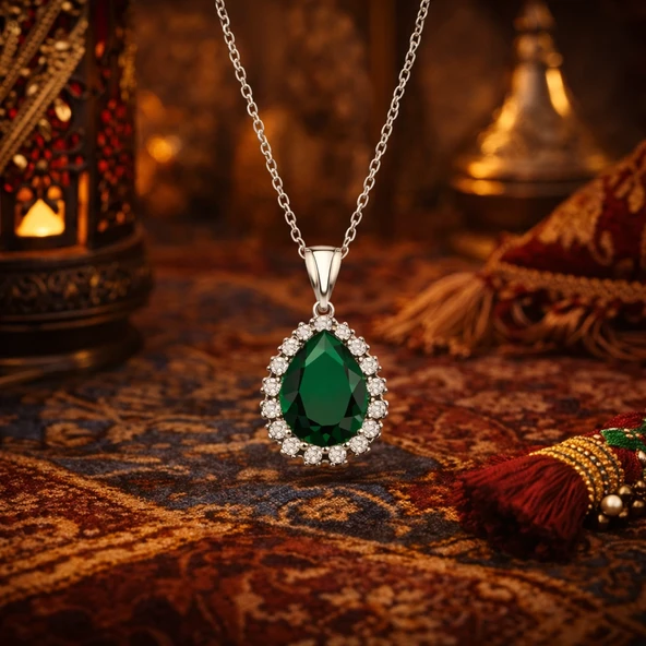 Gümüş Hürrem Sultan Bayan Kolye SL1563 - Resim 3