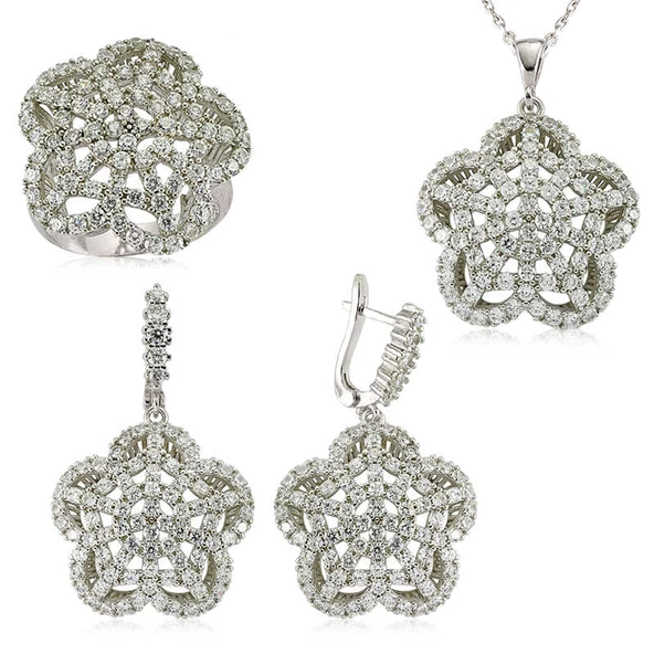 Gümüş Çiçek Bayan Set  SL2304 ürün görseli 1