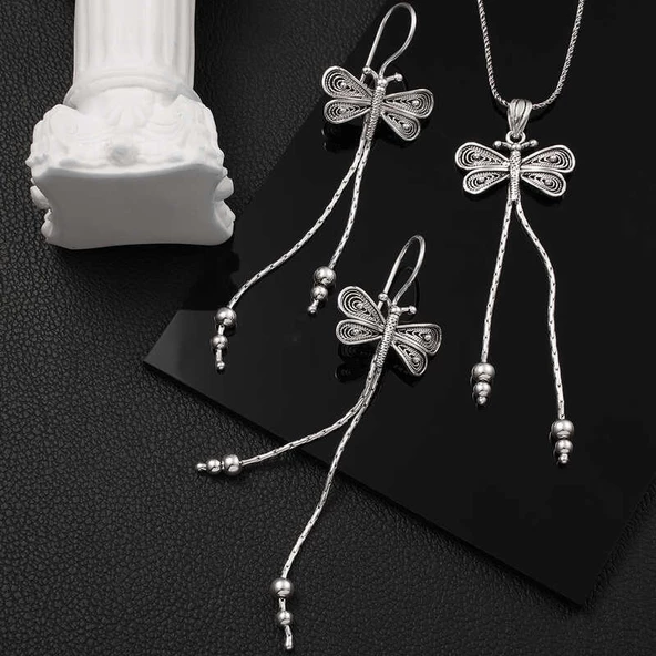 Gümüş Telkari Yusufçuk Kadın Set SL6045 ürün görseli 1