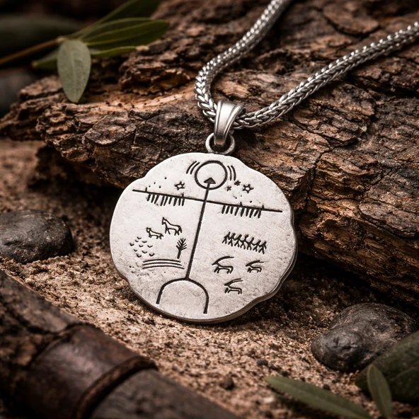 Gümüş Gök Tengri Kolye SL1795 - Resim 3