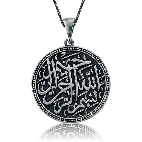 Gümüş Besmele-i Şerif Bayan Kolye SL1587 ürün görseli 1
