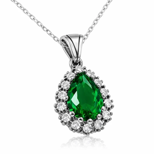 Gümüş Hürrem Sultan Bayan Kolye  SL5438 - Resim 3