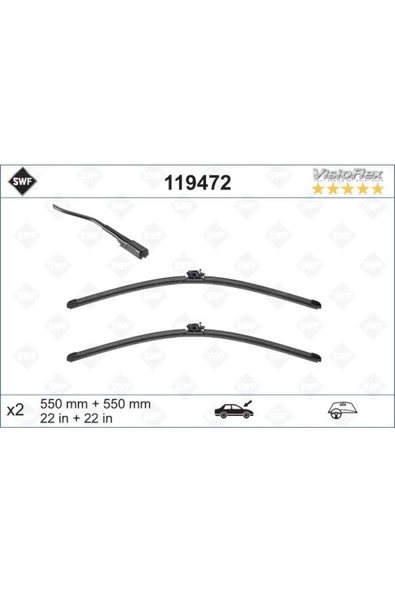 Swf Visioflex Flat Blade X2 550 550 Mm Mercedes C-serisi 205 14 -glc-serisi X253 15val-119472 205820 ürün görseli 1