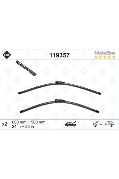 119357 CAM SILGI SÜPÜRGESI BMW 5 E60  SWF 600 + 580mm ürün görseli 1