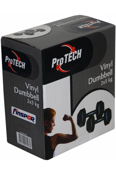 Protech 5 Kg Vinyl Siyah Çiftli Dambıl ürün görseli 1