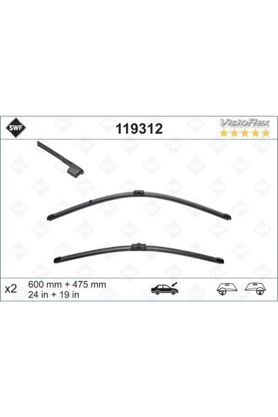 119312 CAM SILGI SÜPÜRGESI BMW 3 05- FLATE BLADE ORJ 600 + ürün görseli 1