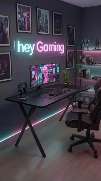 Hey Gaming2 Profesyonel Oyuncu Masası Siyah Siyah Ayak 110 Cm ürün görseli 1