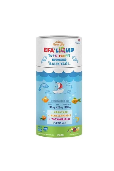 New Life EFA Liquid Portakal Balık Yağı Şurubu 150 ml ürün görseli 1