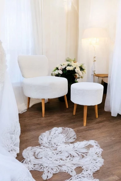 BEYLERBEYİ Çay Seti Tekli Koltuk Berjer Ve Puf Takımı (salon, Balkon, Ofis) 2 li Takım ürün görseli 1