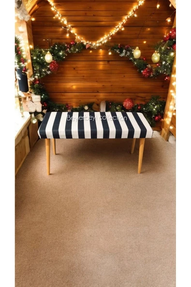 BEYLERBEYİ Ahşap Ayaklı Handmade Geniş Oturum Alanlı düz  Kumaş Pofidik Puf bench, ayak ucu uzatmalık ürün görseli 1
