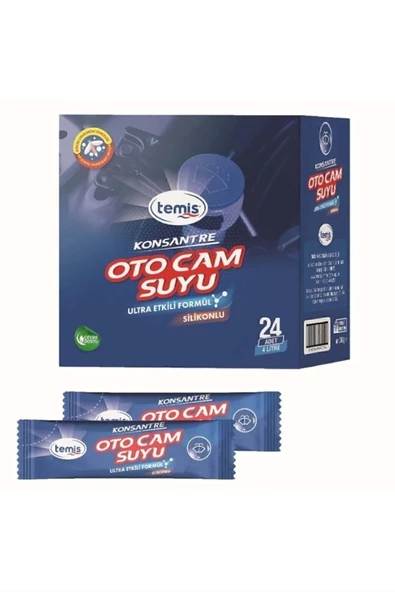 Temis Konsantre Oto Cam Suyu 24 Ad 96 Lt Yeni Nesil Ultra Etkili Silikonlu Formül ile Güçlü Temizlik ürün görseli 1