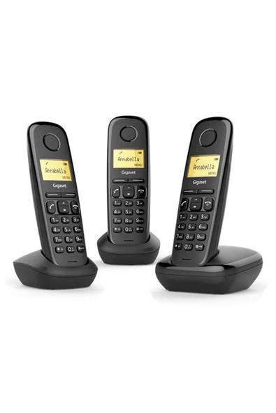 Gigaset 1 Harici 3 Dahili DECT Telsiz Telefon Santrali Siyah – Analog Hat Uyumlu Kablosuz Ofis Telefon Sistemi ürün görseli 1