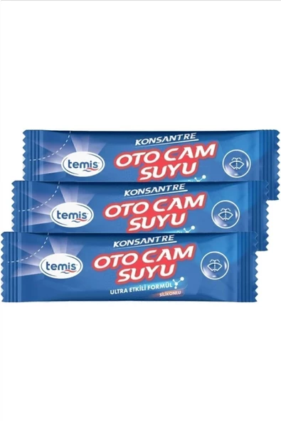 Temis Konsantre Oto Cam Suyu 3 Ad =12 Lt Yeni Nesil Ultra Etkili Silikonlu Formül ile Güçlü Temizlik ürün görseli 1
