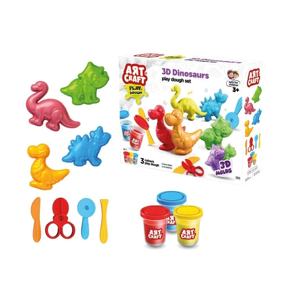 03995 Art Craft 3D Dinozorlar Hamur Set 168 Gr -Fentoys ürün görseli 1